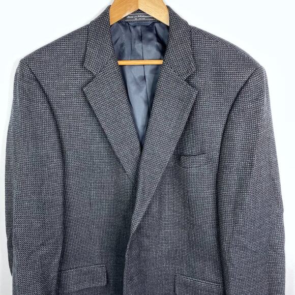 Vintage Bernhard Altmann Dark Grey 100% Lambswool Blazer Sport Coat 44R - Picture 10 of 12